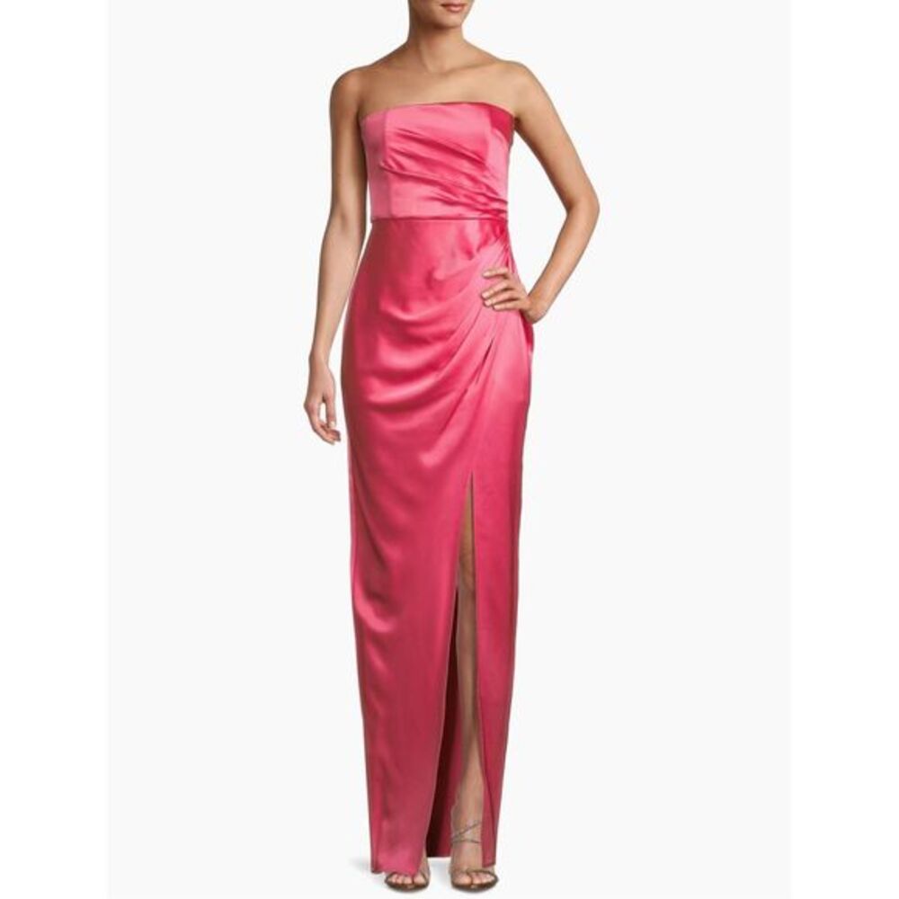 Sau Lee Priyanka Strapless Satin Gown US 6 $495